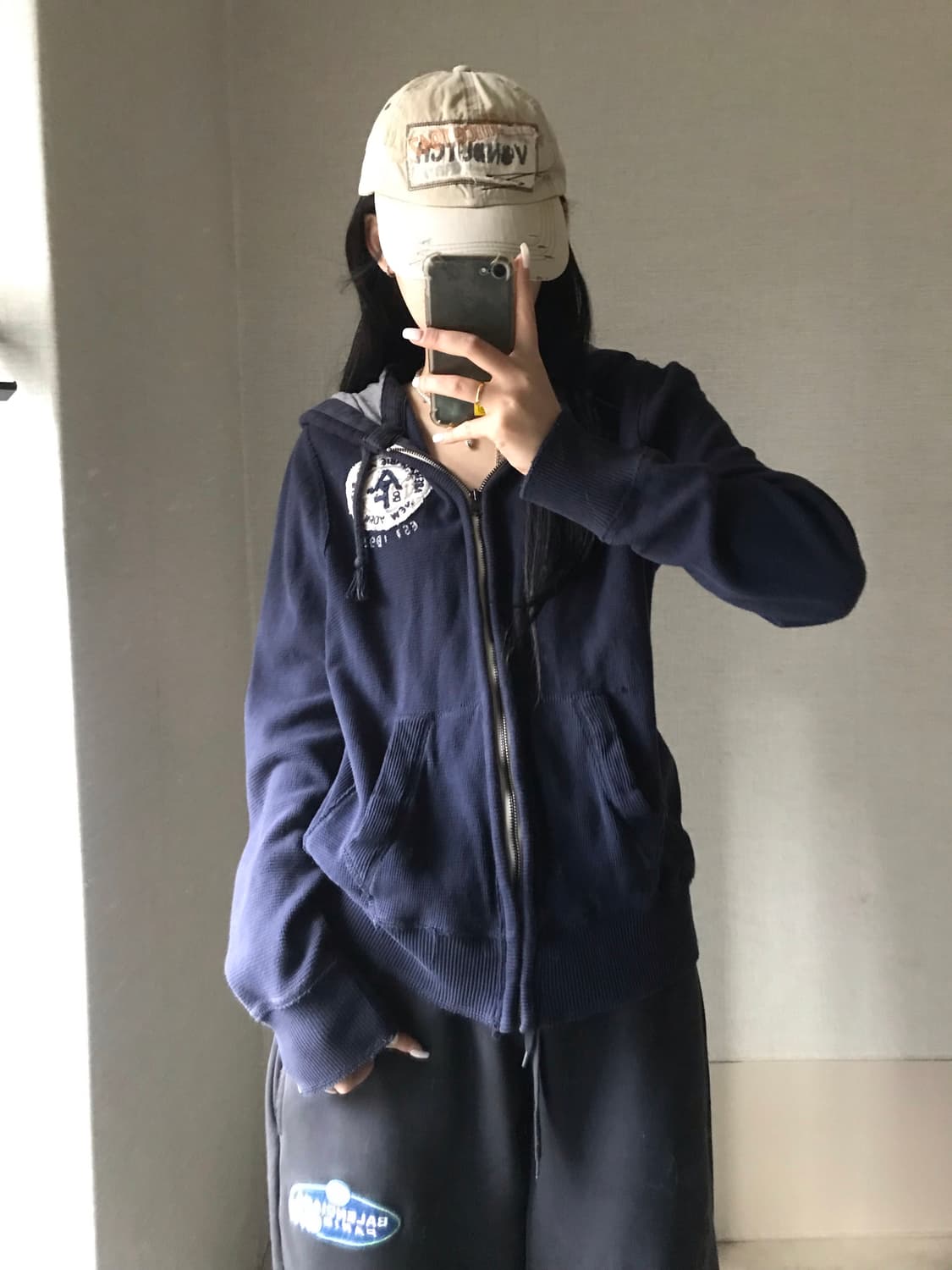 아베크롬비 네이비 와플 니트집업 상품이미지6