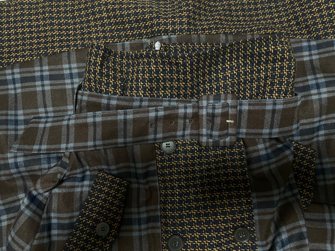 AURA STUDIO 체크/하운즈투스 배색 버튼 스커트 상품이미지2