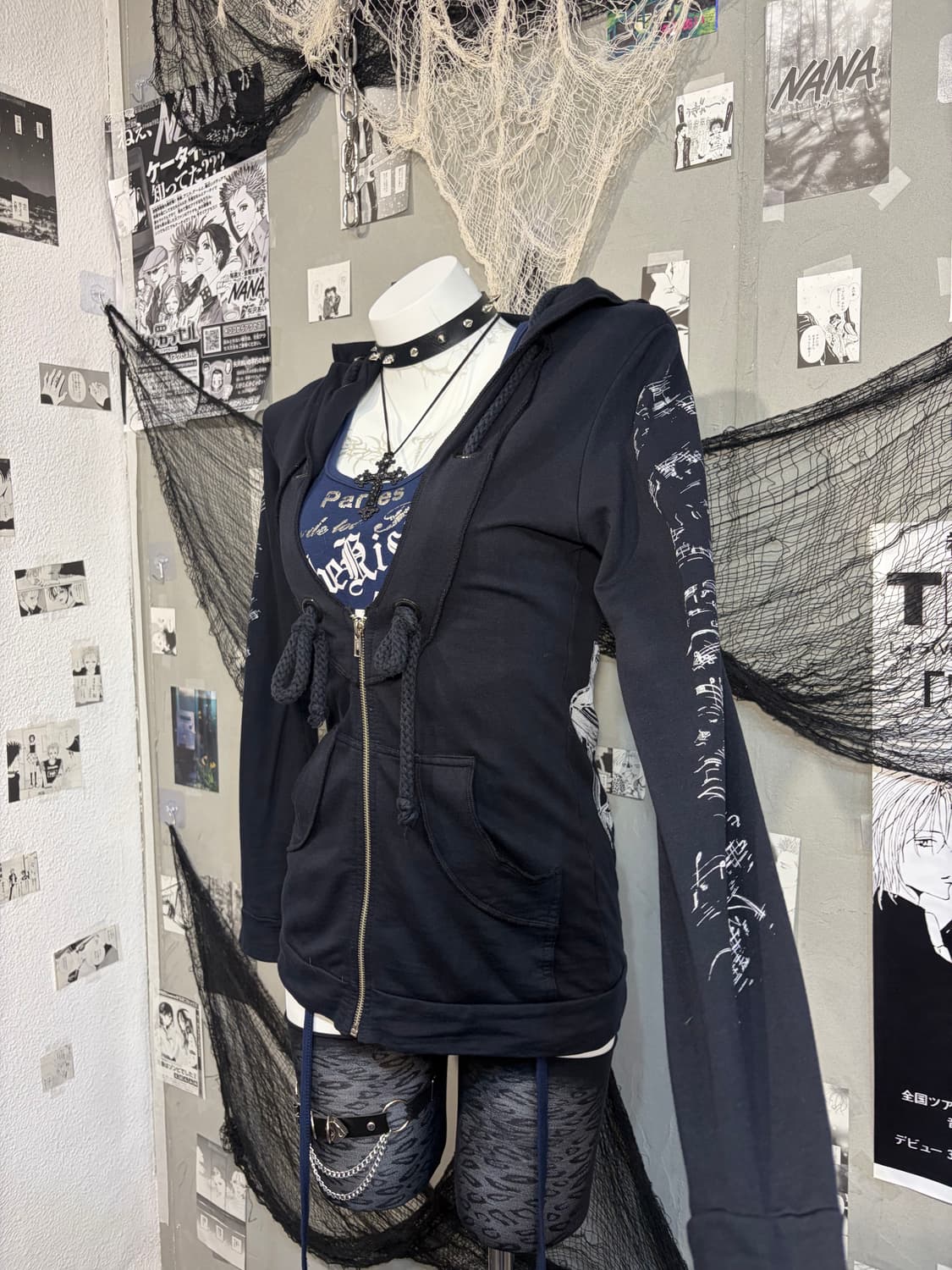 00‘s rope detail Printing hoodie zip up 상품이미지7