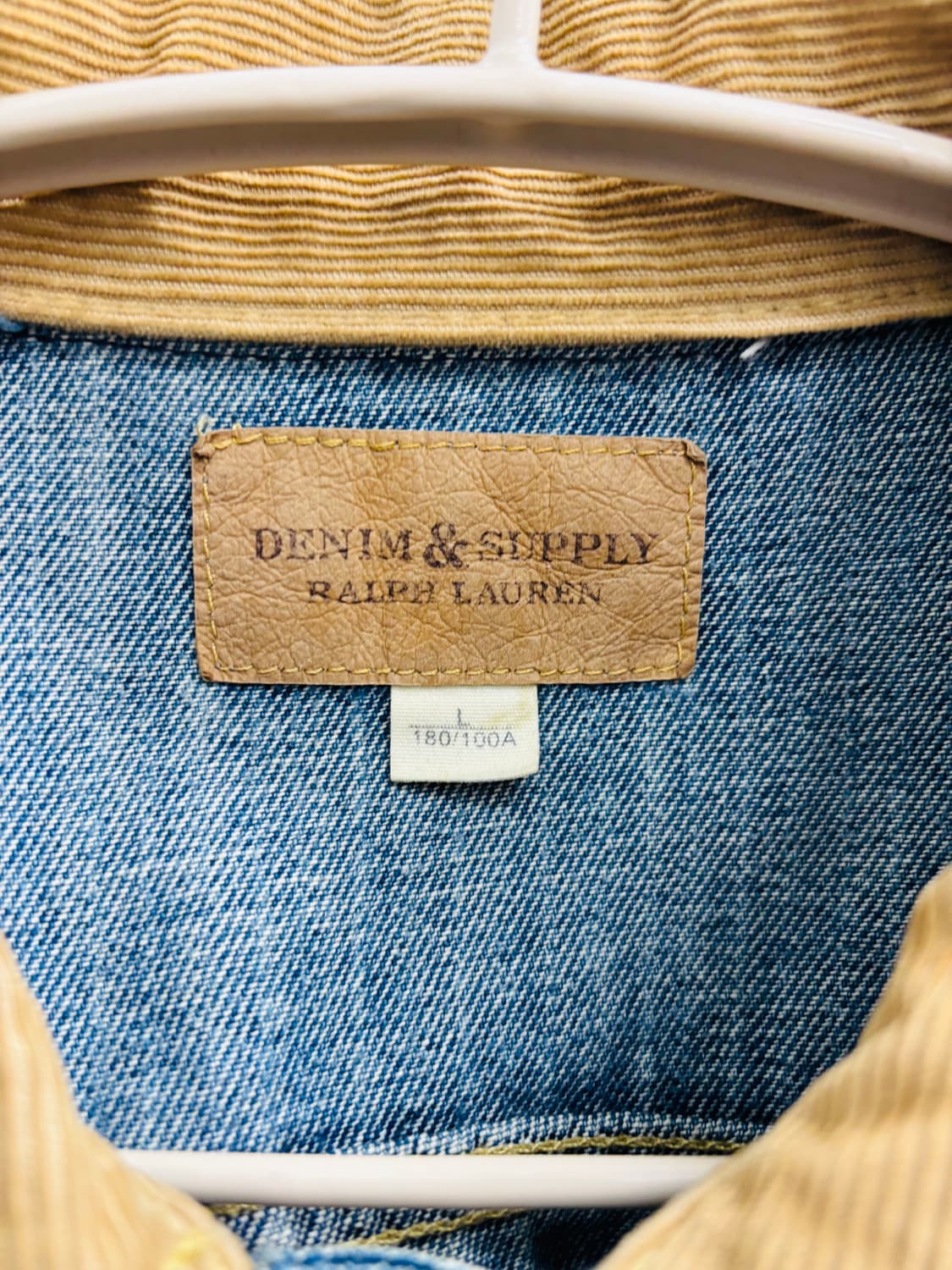 데님앤서플라이 코듀로이 카라 디스트로이드 데님 자켓 상품이미지2