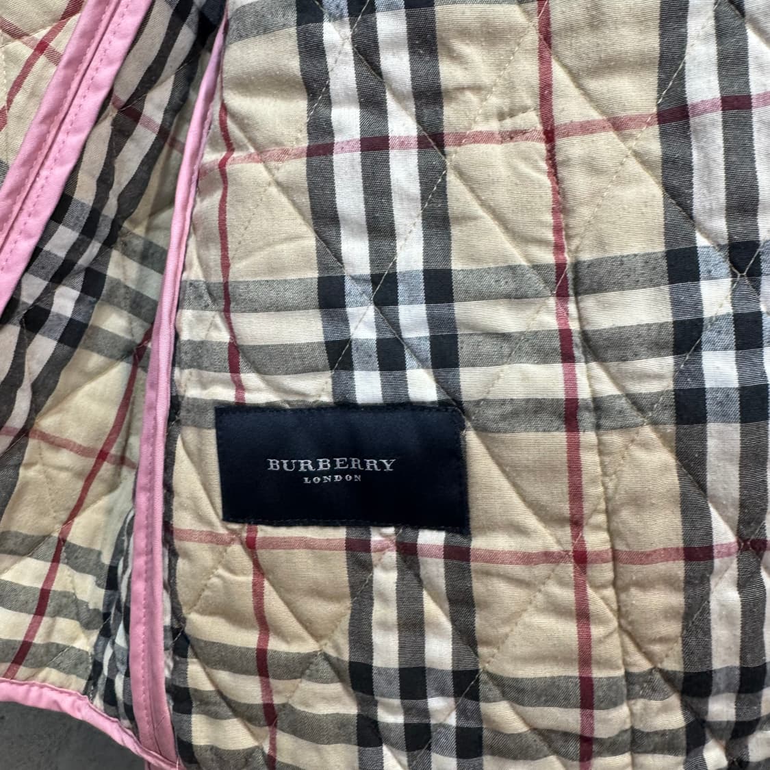 버버리 우먼스 핑크 퀼팅 자켓 made in ENGLAND (L)   상품이미지7