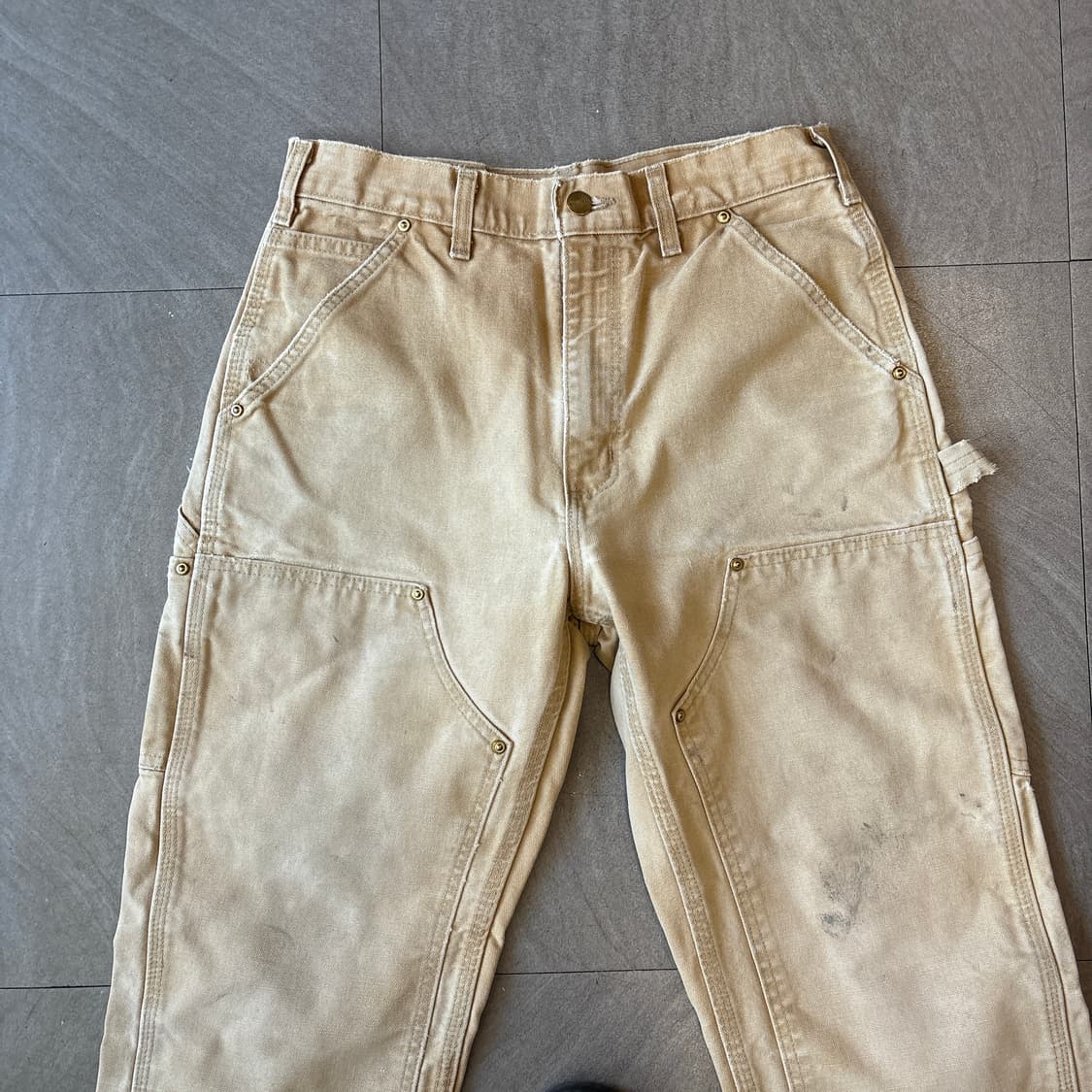 칼하트 정품 베이지 더블니 팬츠 상품이미지2