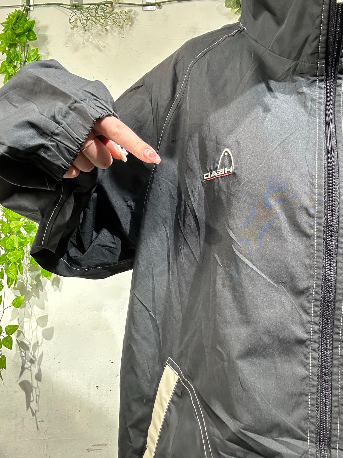 헤드 블랙 올드스쿨 바람막이 오버핏 트랙 자켓  상품이미지4