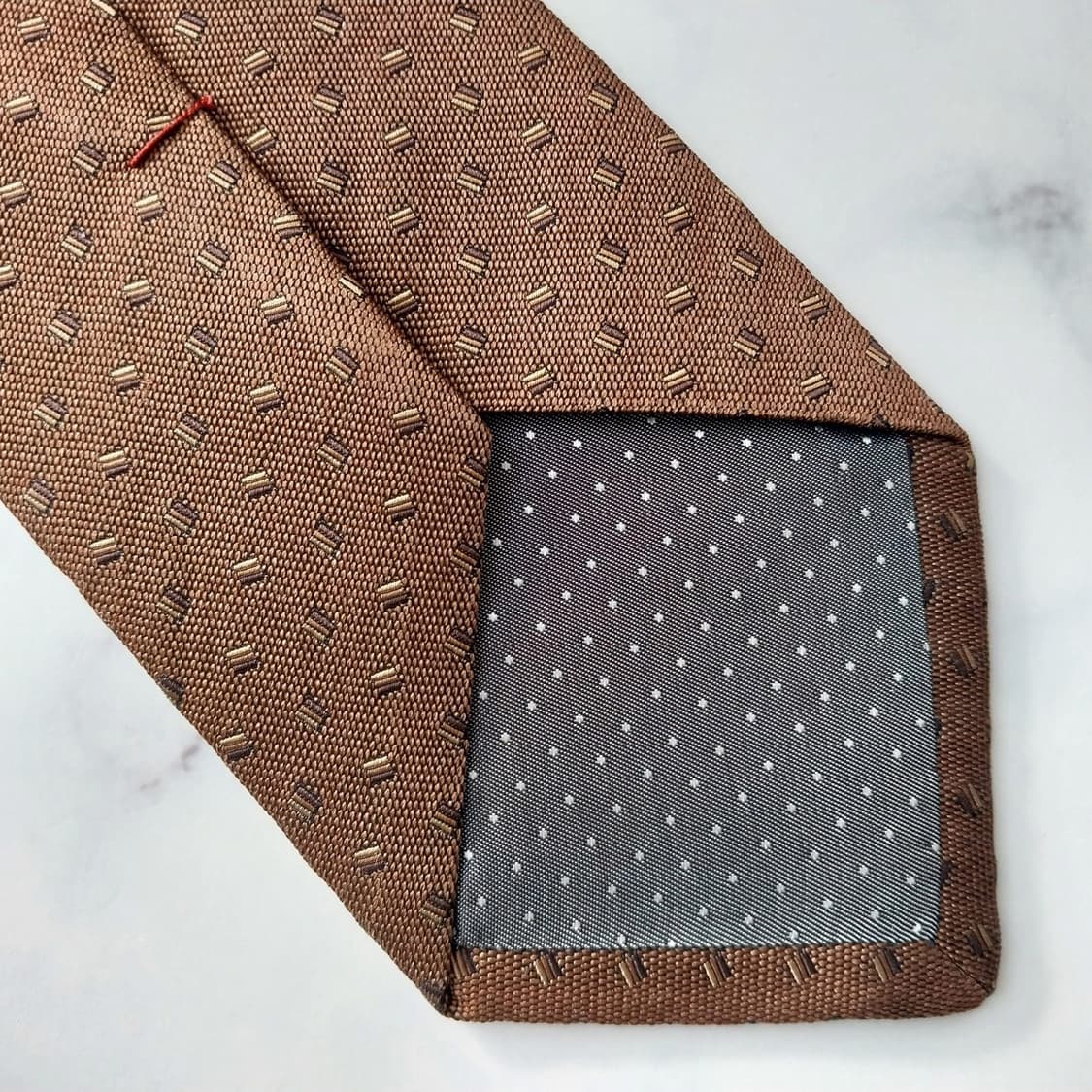 빨질레리 실크 브라운 미니 패턴 넥타이 9.1cm A+등급 K1692
 상품이미지10