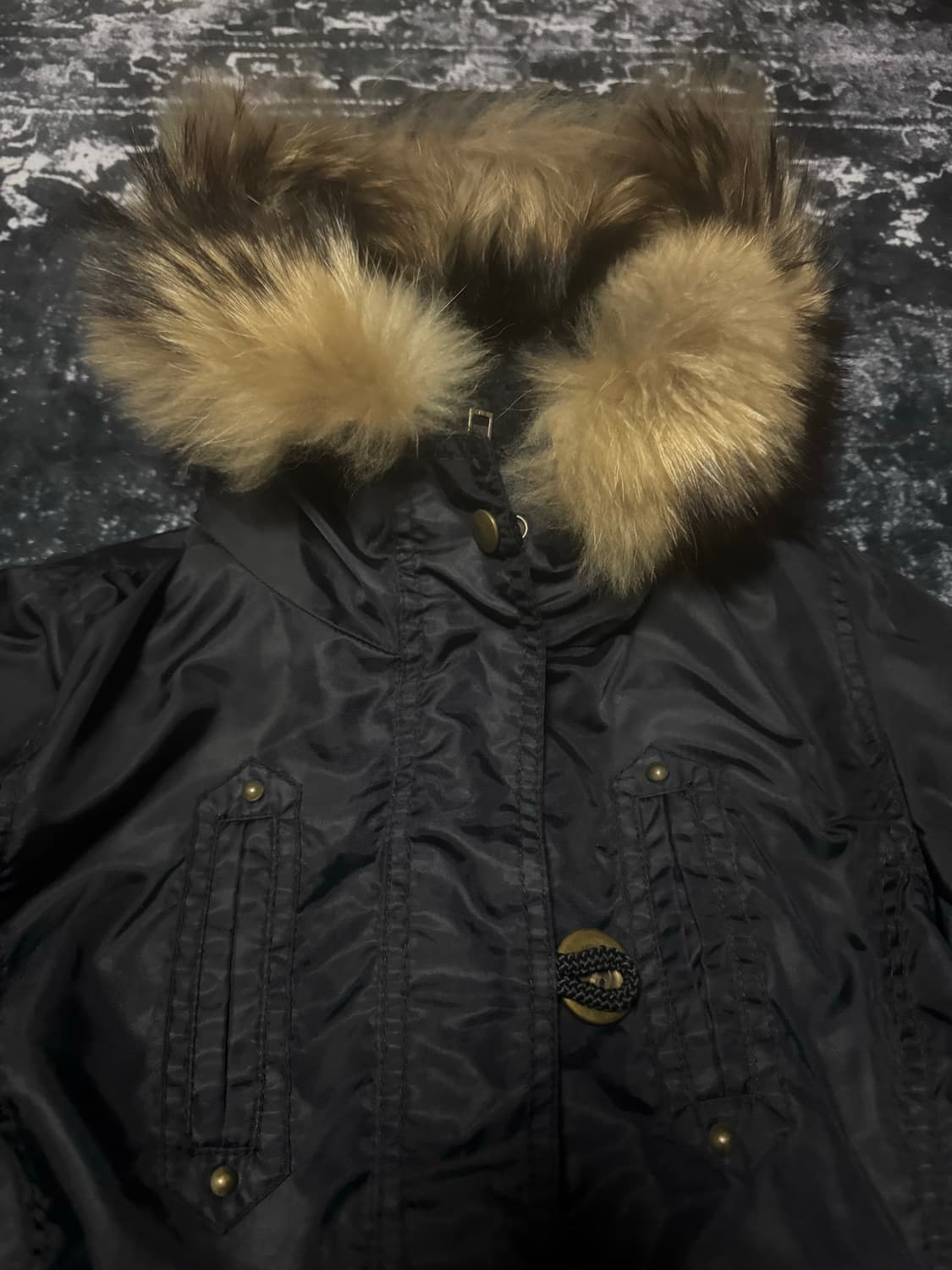 Moussy Black fur long jacket 상품이미지2