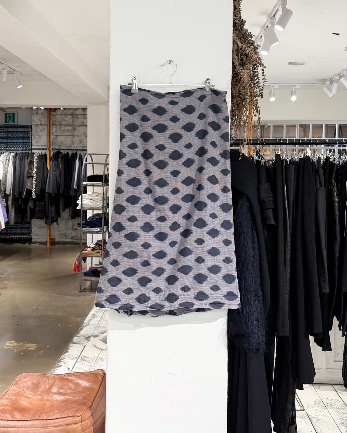 비비안웨스트우드 그레이 네이비 패턴 코튼 셔링 리본 스커트 상품이미지4