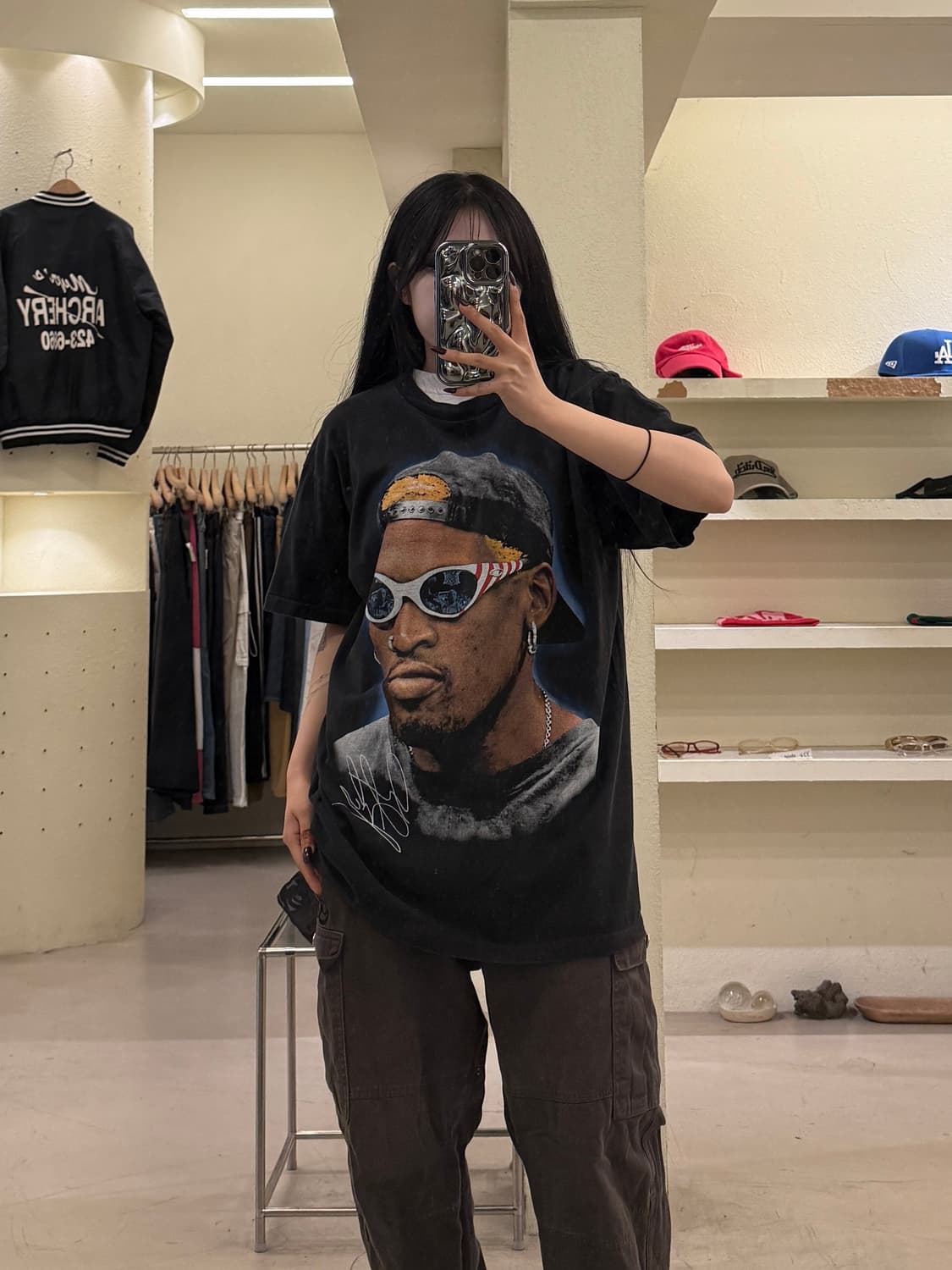 빈티지 데니스 로드맨 프린팅 반팔 티셔츠 U1577 상품이미지1