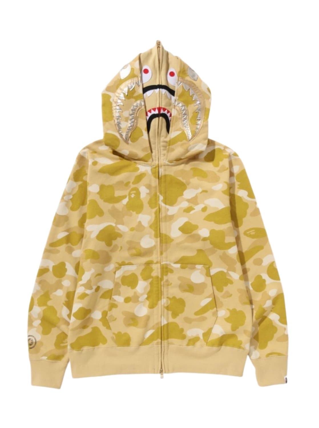 베이프 컬러 카모 더블 샤크 풀 집 후드 미스티드 옐로우 상품이미지1