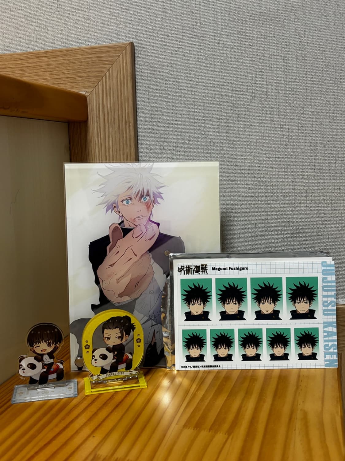 주술회전 고죠 아크릴 스탠드+메구미 증명사진+게토/하이바라 아크릴스탠드 상품이미지1