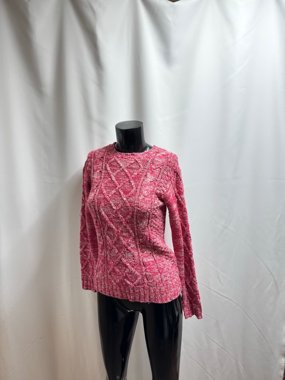 일본 빈티지 패턴 핑크 니트 상품이미지1