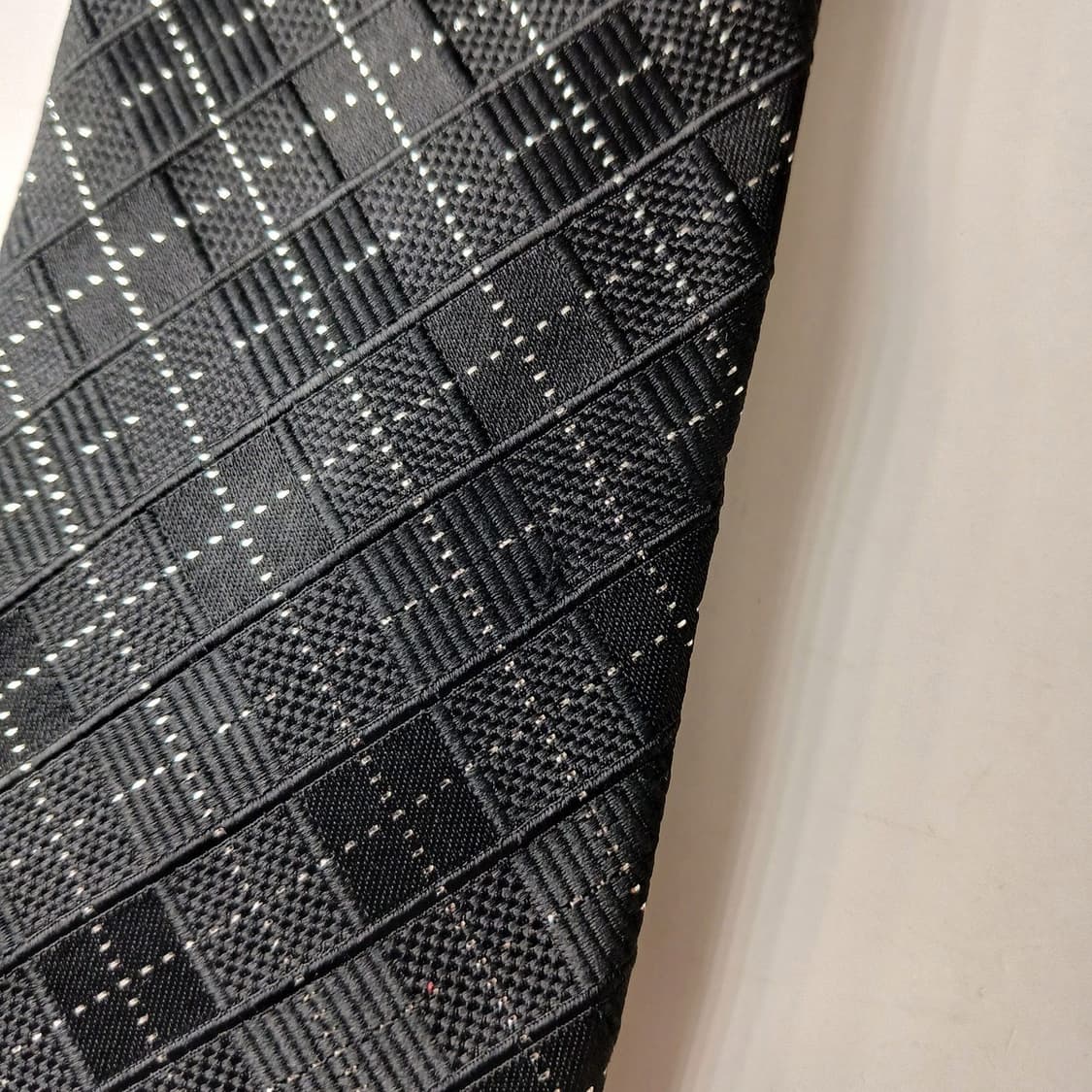 메트로시티 실크 블랙 체크 패턴 넥타이 7cm A등급 A19794 상품이미지7