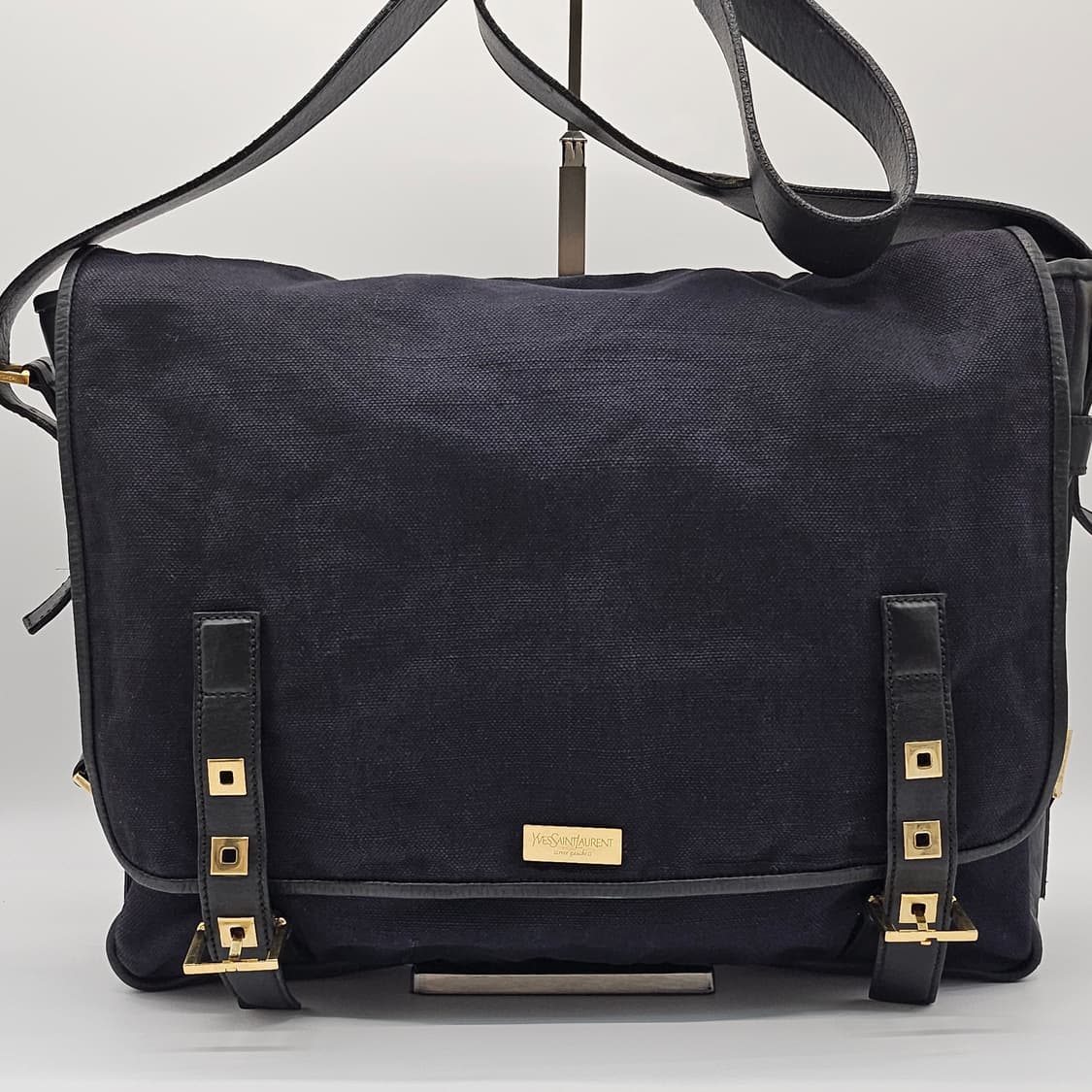 정품 입생로랑 빈티지 캔버스 메신저백 상품이미지2