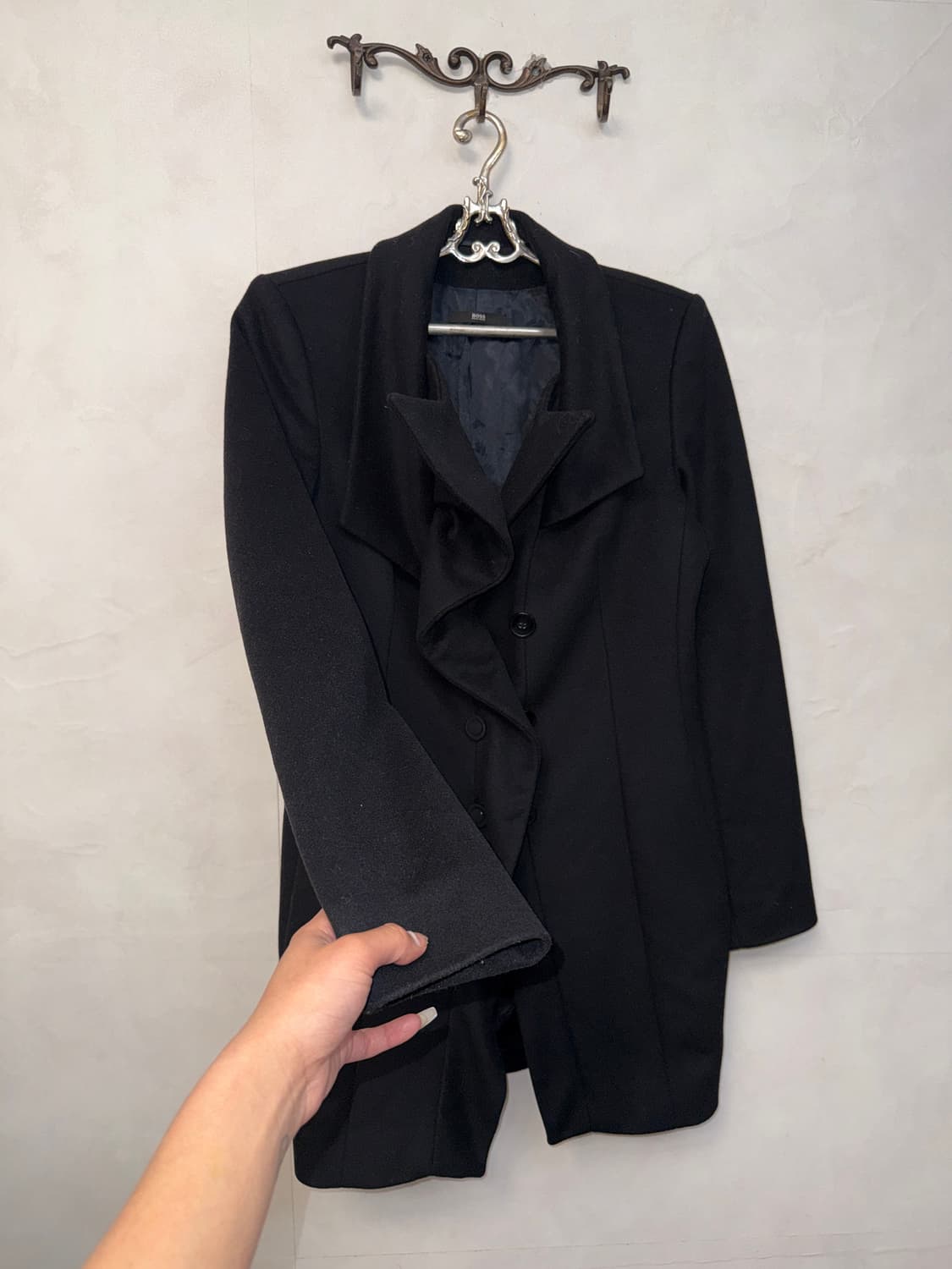 HUGO BOSS ruffle wool cashmere coat 상품이미지2