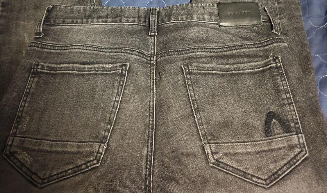 버커루 UP2 스트레치 크롭 슬림 데미지 워싱 데님팬츠 흑청 (30) 상품이미지2