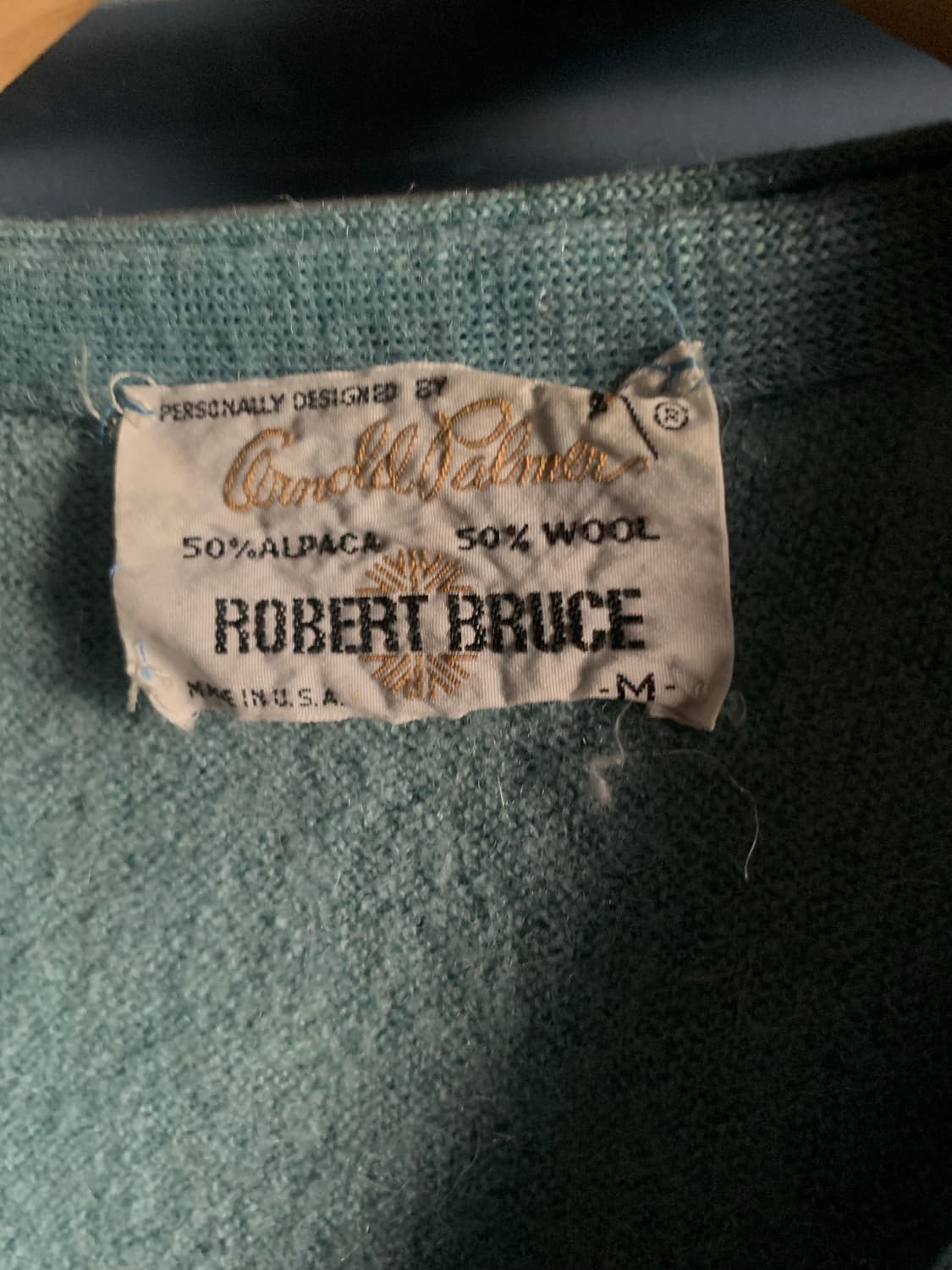 60-70s 로버트 브루스 by 아놀드 파머 알파카/울 카디건 상품이미지3