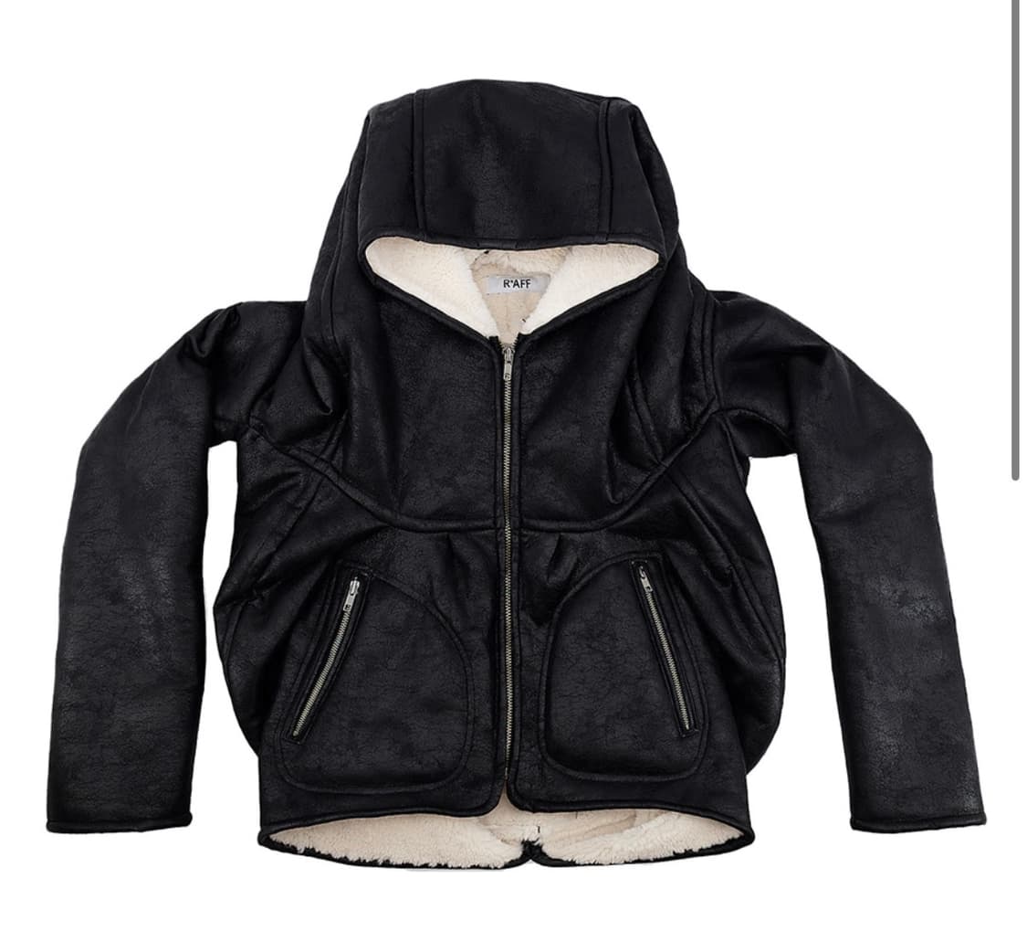 “GHAST” Crackle Shearling Hoodie 상품이미지1