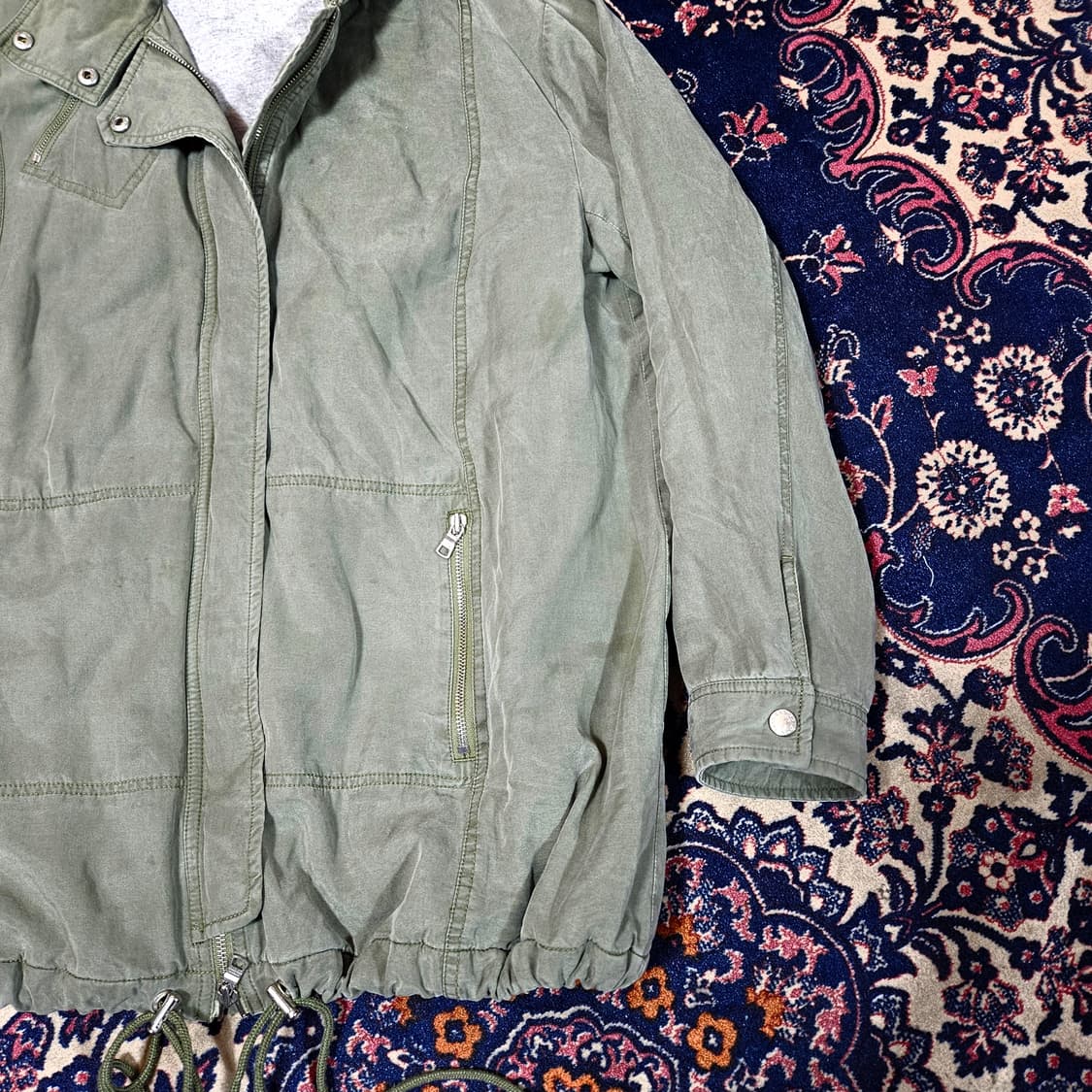 알마니익스체인지 빈티지 카키 하프 야상  상품이미지2