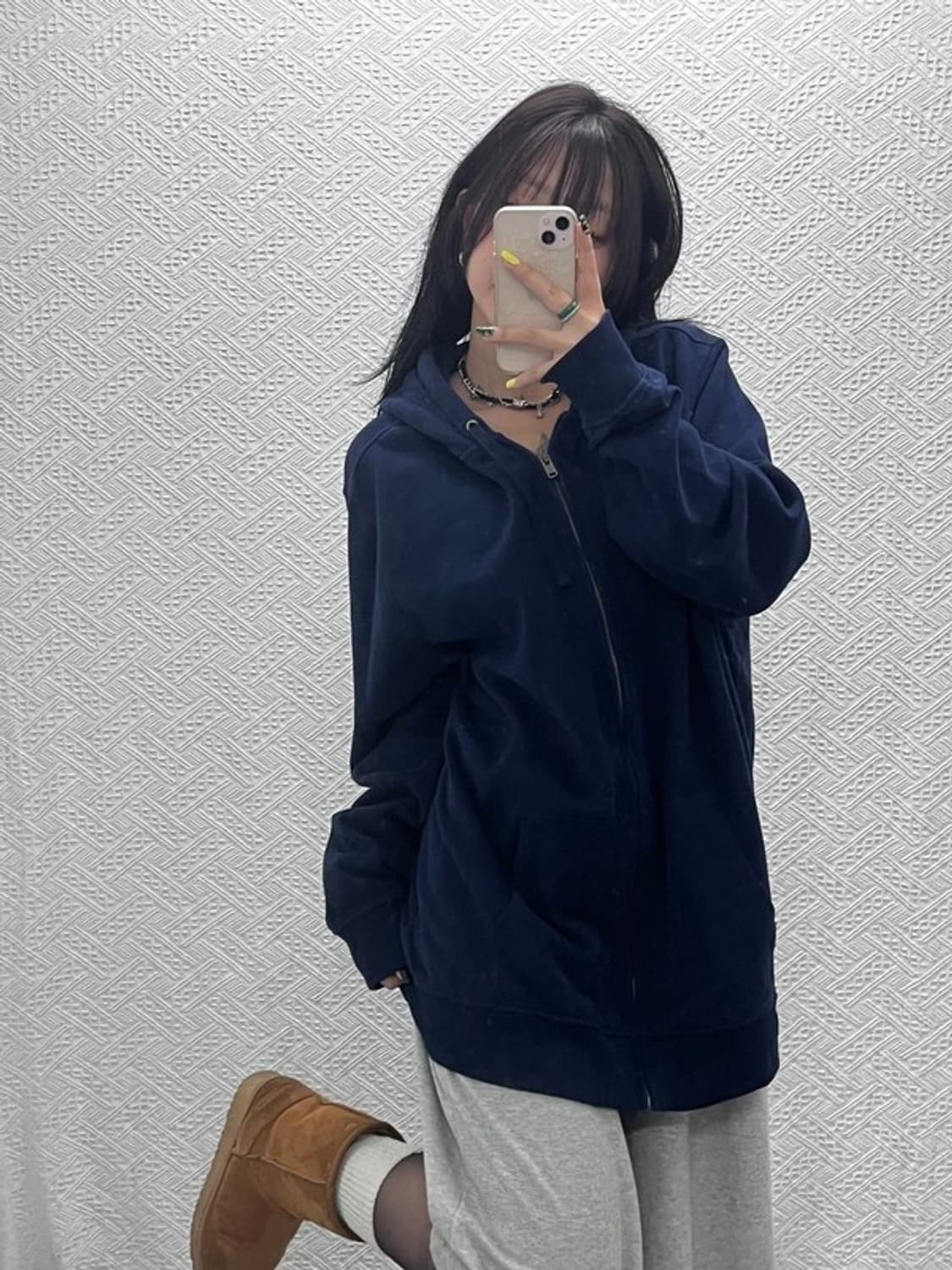 갭 올드스쿨 빈티지 오버핏 약기모 후드 집업 XL C07492 상품이미지2