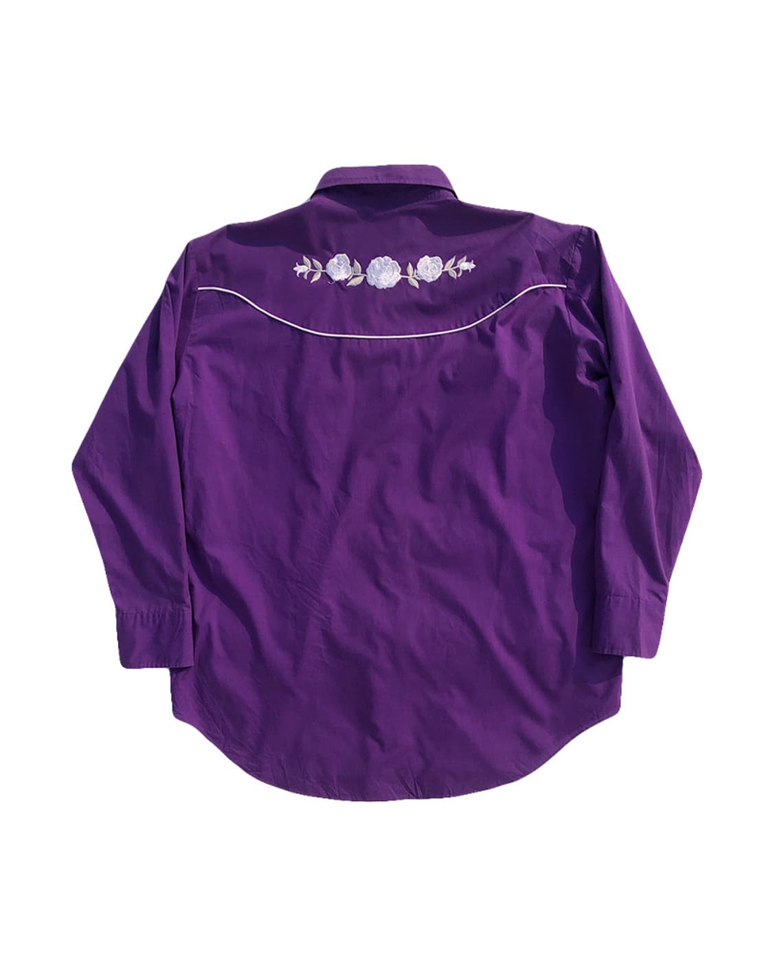 빈티지 보라색 플로럴 자수 웨스턴 셔츠 상품이미지4
