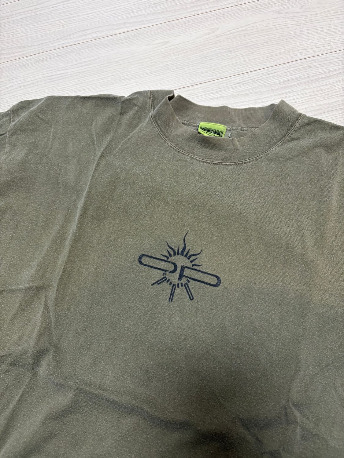 빈티지 워싱 반팔 티셔츠 카키 100사이즈 상품이미지2