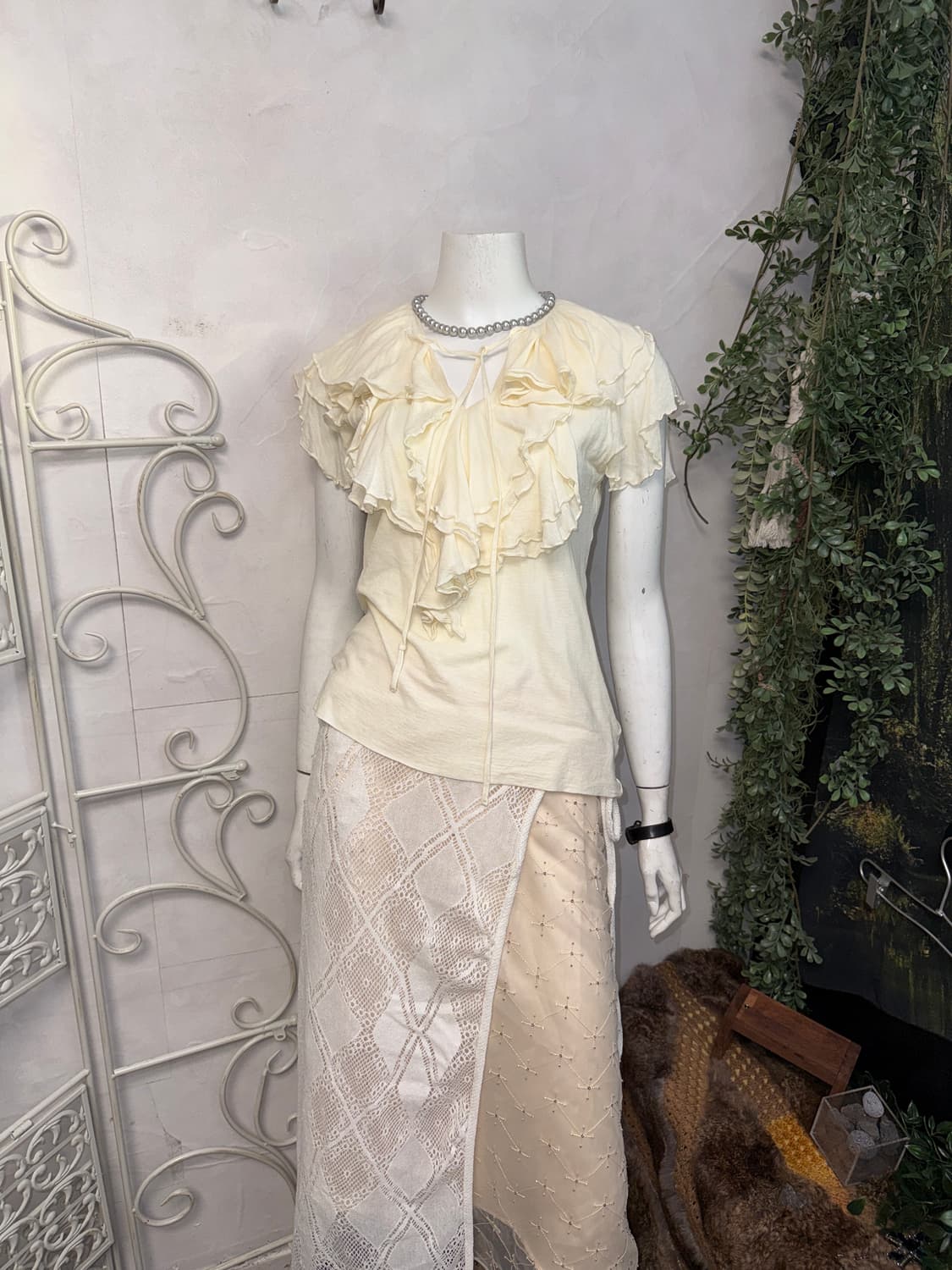 Ralph Lauren ivory ruffle cotton blouse 상품이미지7