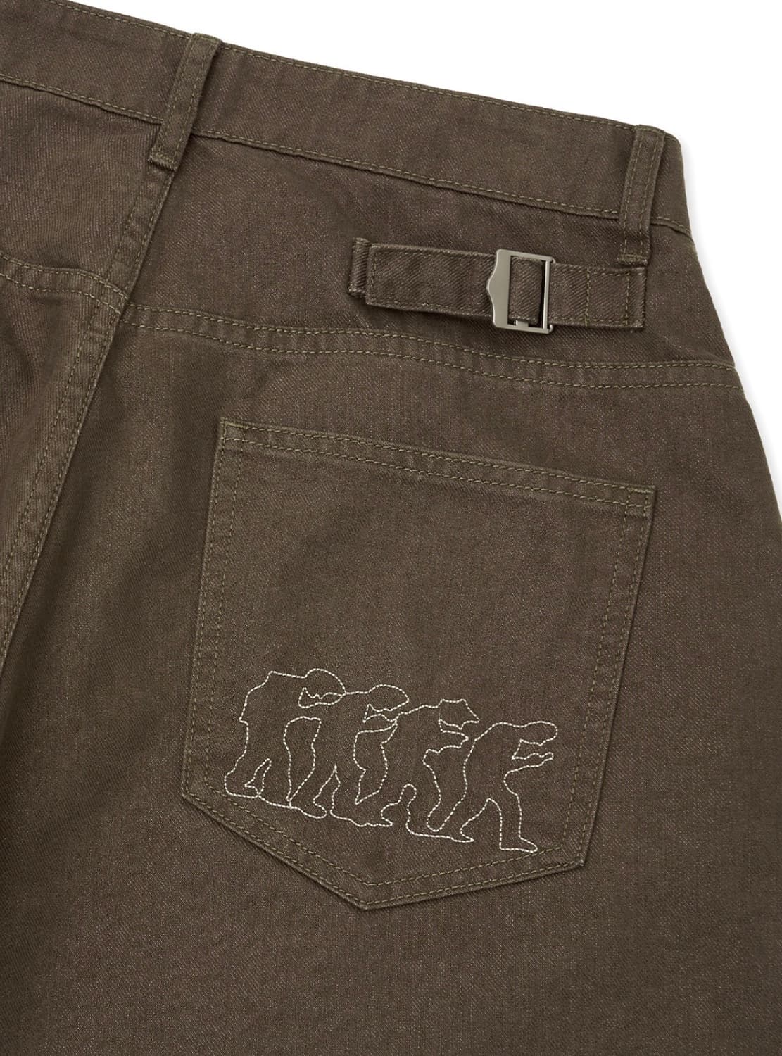 소셜 그래픽 와이드 데님_브라운 XL (인템포무드) 상품이미지2