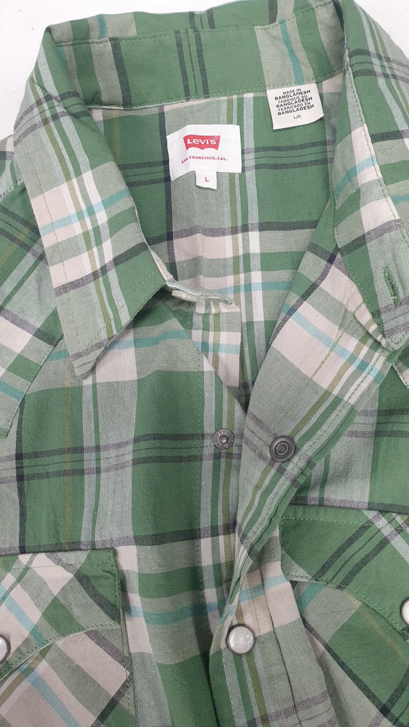 리바이스 웨스턴 체크 반팔 셔츠 L 상품이미지8