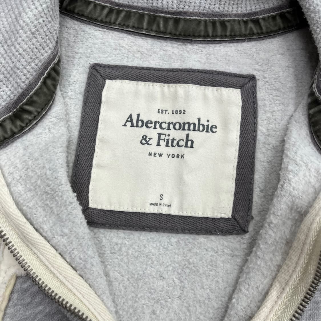 아베크롬비 패치로고 백멜란지 후드 집업 S 상품이미지5