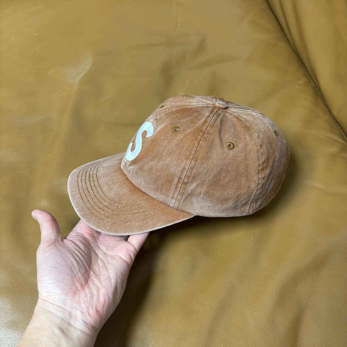 슈프림 S로고 6패널 볼캡 모자 피그먼트 탄 상품이미지4