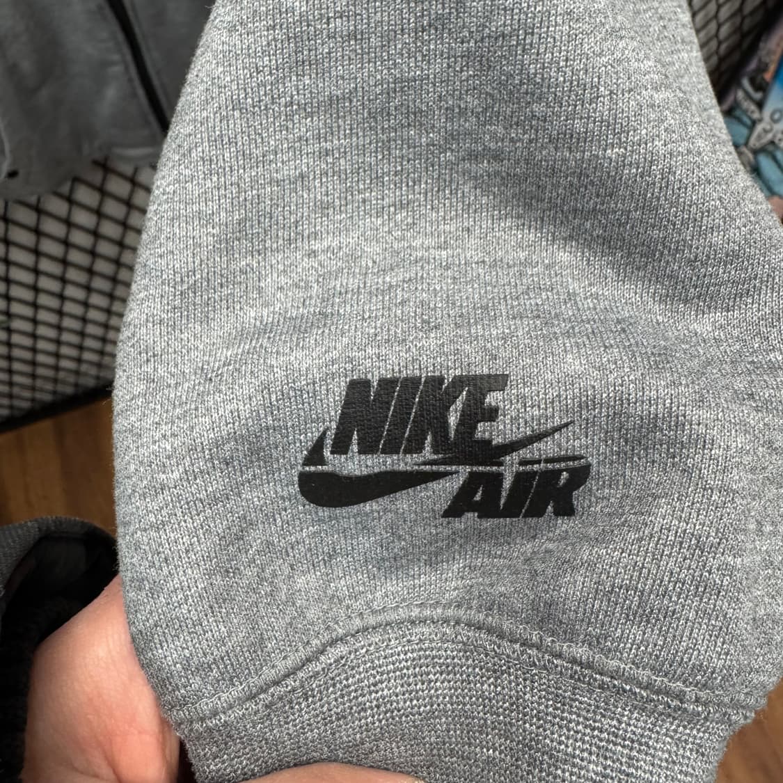 나이키 에어 후드 집업 전면 에슬레틱 빅로고 포인트 그레이 상품이미지8