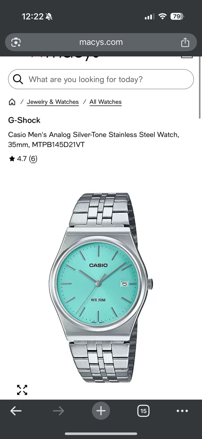 카시오 티파니 컬러 시계 상품이미지2