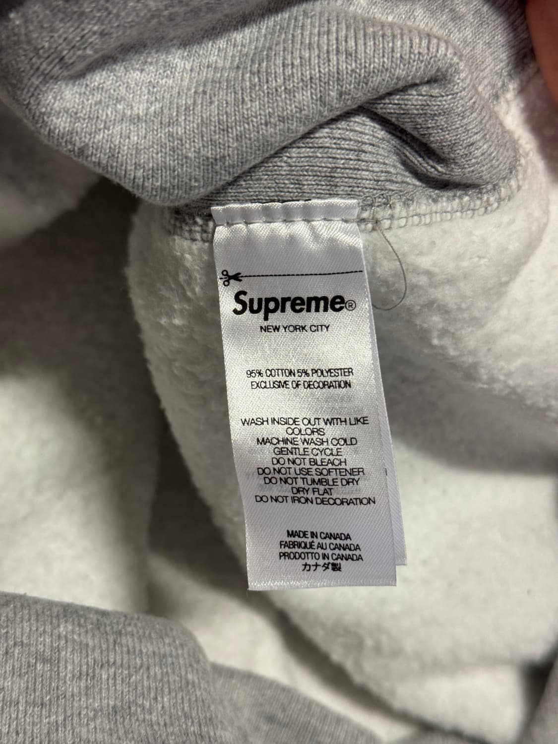 21FW 슈프림 펄 로고 후드 스웨트셔츠 그레이 XL 상품이미지6