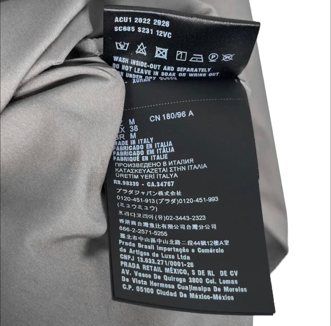 (새상품) 프라다 스트래치 코튼 셔츠 자켓 그레이 M 상품이미지8