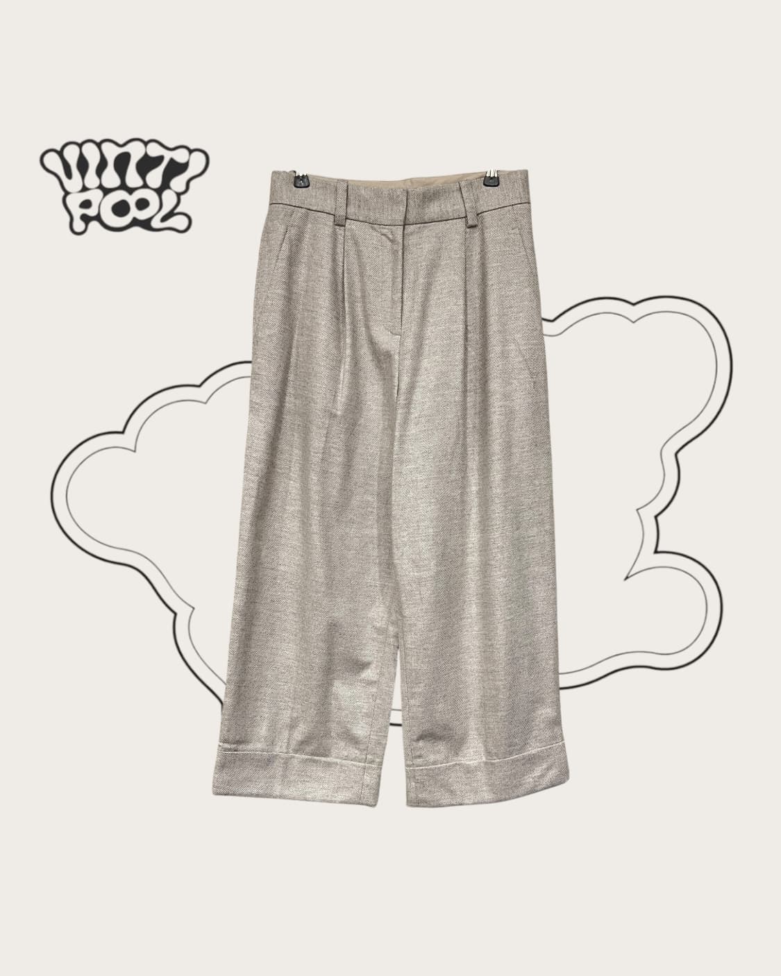 COS 코스 울캐시미어 핀턱 슬랙스 EU34 오트밀 상품이미지1