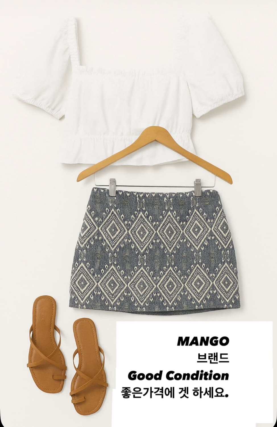 ✨망고(Mango) 자카드 짜임 + 골드실 디테일이 고급스러운 미니스커트 상품이미지7