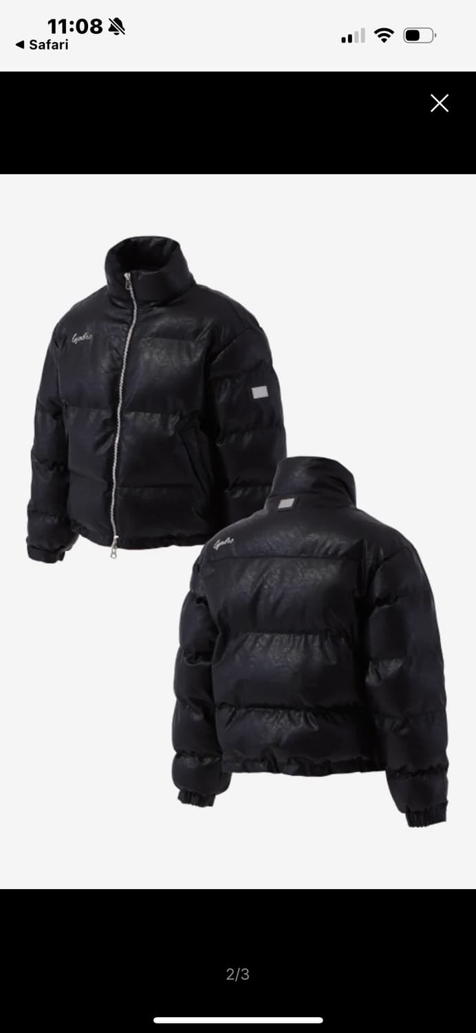 무신사 GBRO 짐브로 헤비레더 숏 패딩 블랙 L 상품이미지1