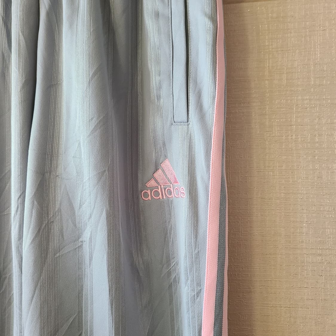 빈티지 아디다스 삼선 트레이닝 팬츠 바지 조거 츄리닝 츄바 하늘 핑크 상품이미지3