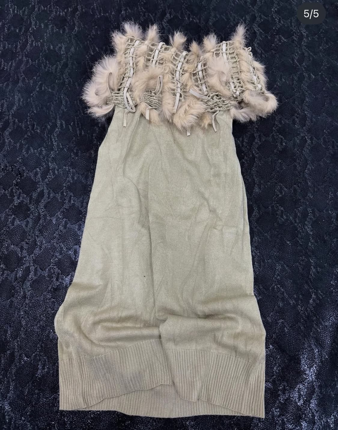 모카브라운 퍼 슬리브리스 상품이미지3