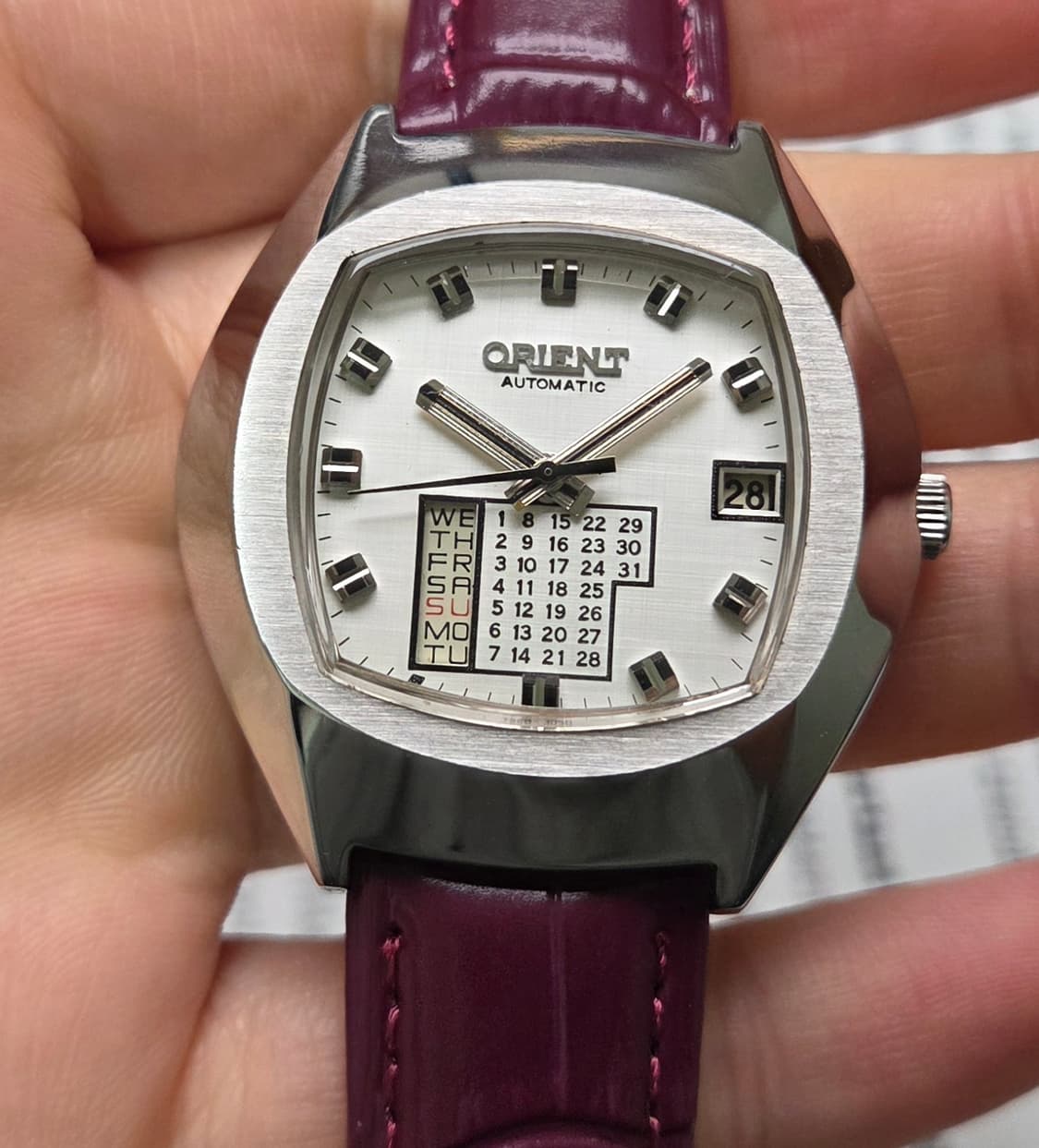 레어] 빈티지 오리엔트 만년달력 점보 오리지널 실버다이얼 오토매틱 상품이미지8