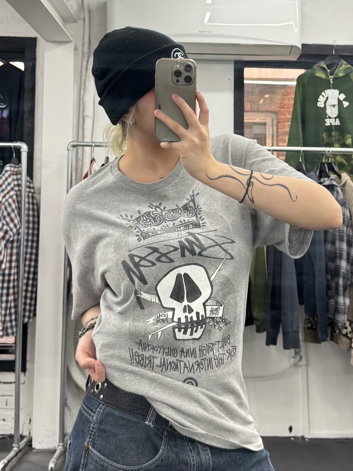 올드 스투시 스컬 티셔츠 상품이미지5