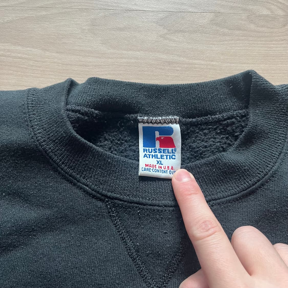 [XL] 90s 빈티지 러셀 스웻셔츠 맨투맨 블랙 상품이미지2