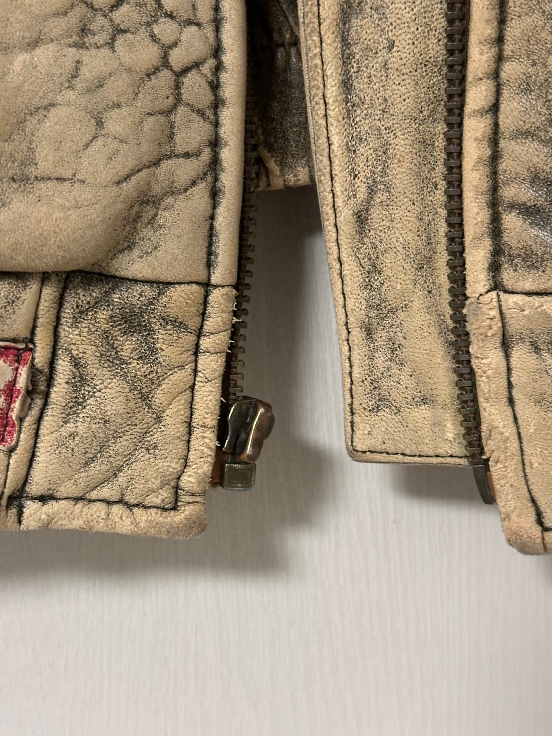 빈티지 투컬러 가죽자켓 상품이미지6