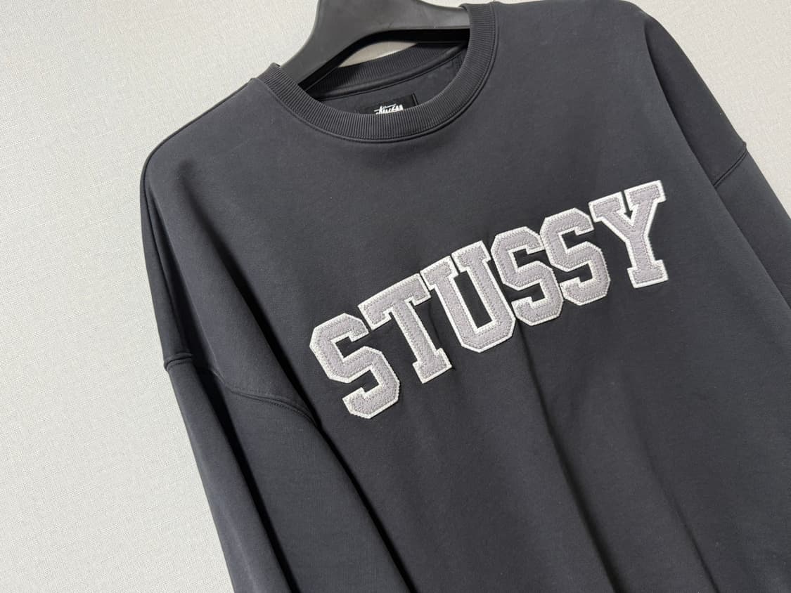 [L] 스투시 릴렉스드 오버사이즈드 크루넥 블랙 상품이미지3