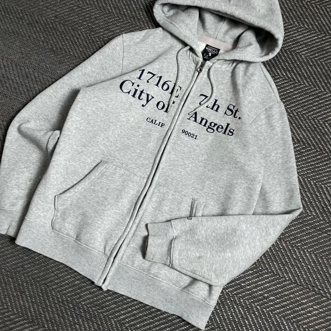 후아유 레터링 오버핏 그레이 후드집업y 4858 상품이미지4