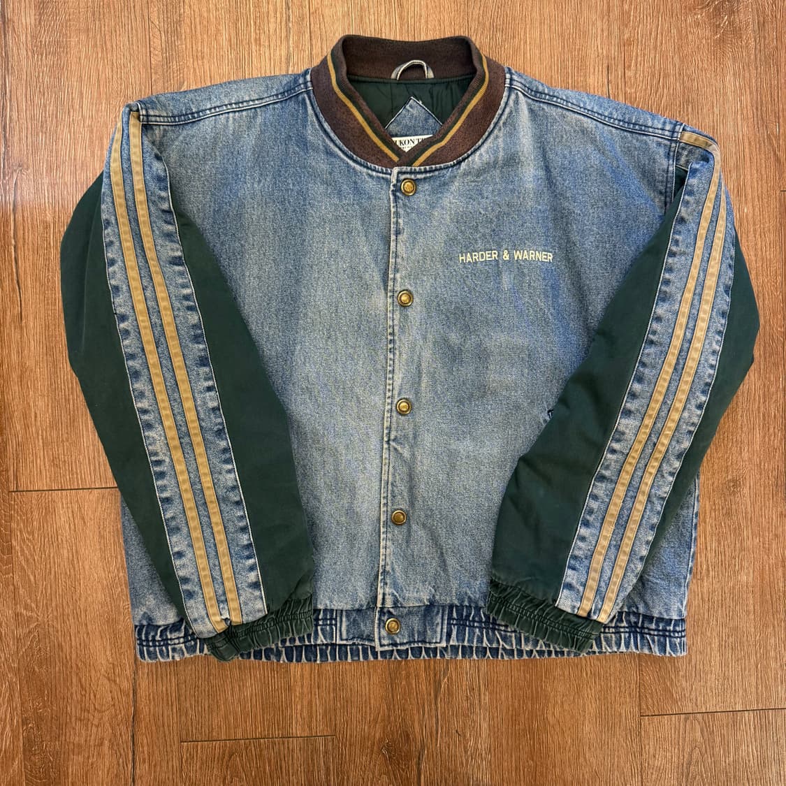 빈티지 배색 이선 데님 바시티 상품이미지2