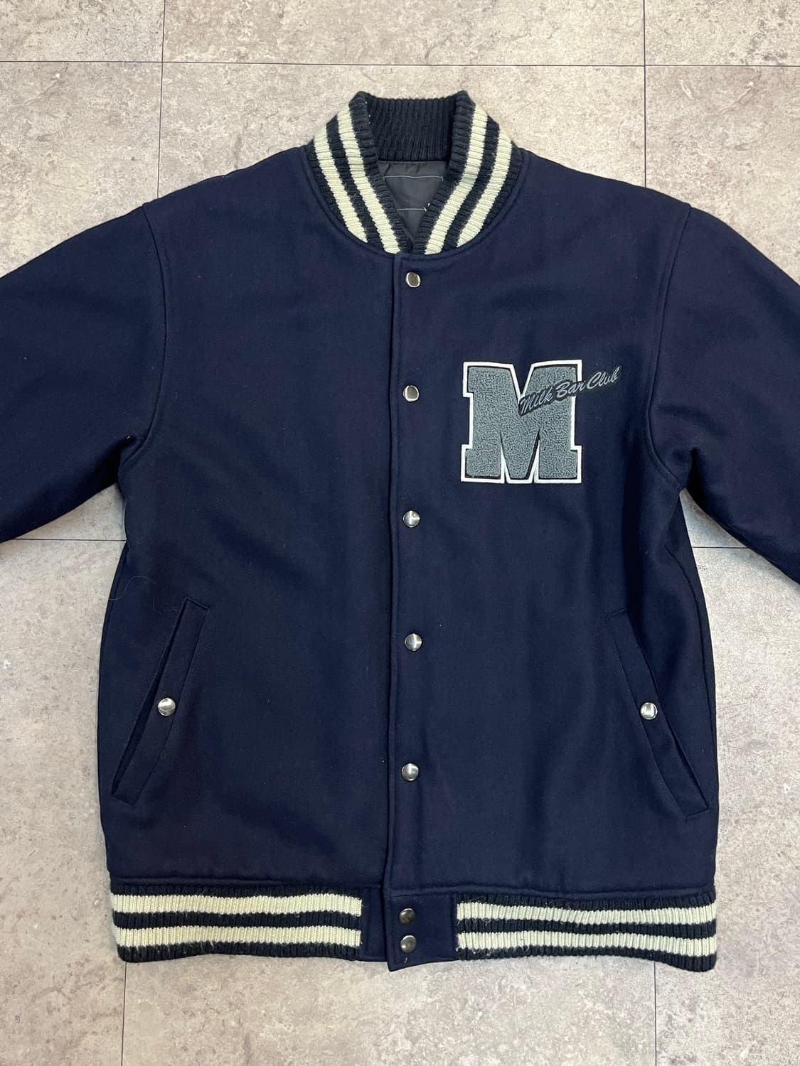 빈티지 바시티 자켓 네이비 M #csz2991  상품이미지4