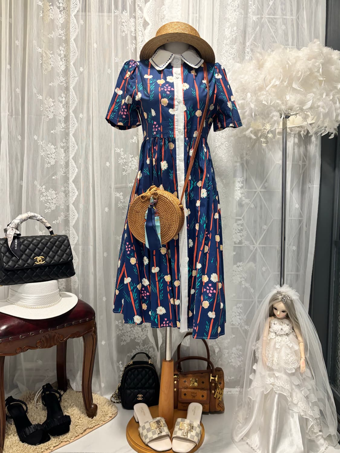 꽃무늬단추원피스👗 상품이미지1