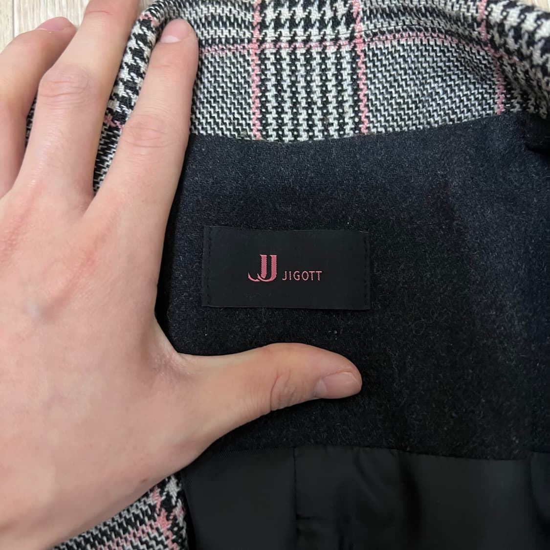 지고트 여성 모직 체크 코트 55-66  상품이미지5