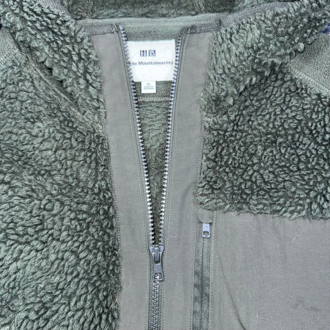 투티/0096 유니클로 화이트마운티니어링 그린 후드 플리스 집업 자켓 상품이미지8