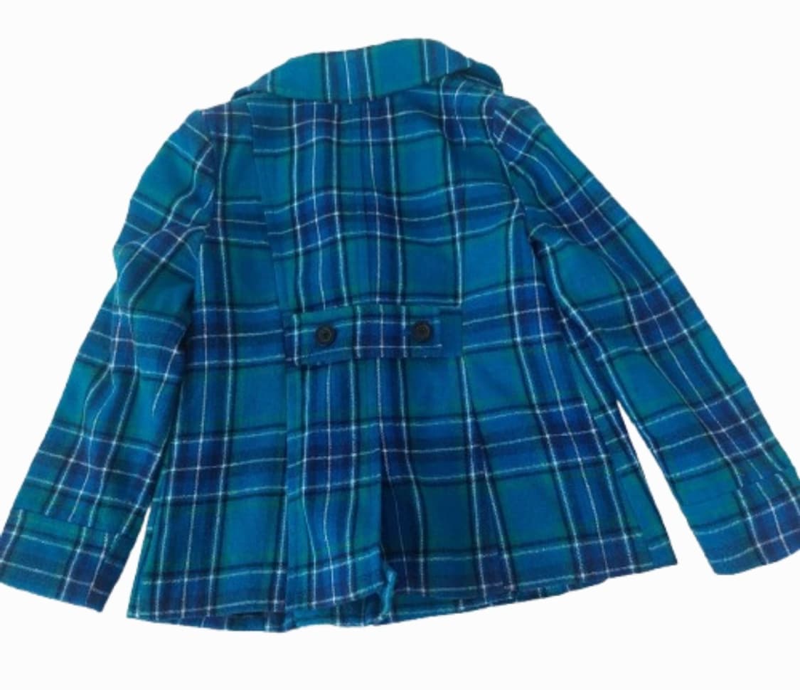 모리걸 너드 하구미 파랑 청록  체크 올드네이비 코트 더블코트 숏코트 상품이미지2